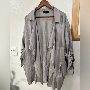 LuLu's draped oversized lightweight grey jacket, Size XL